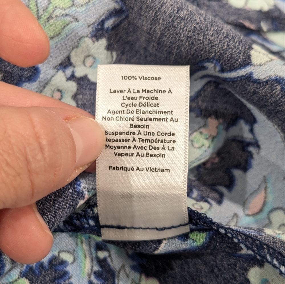 NWT Talbots Plus Sweet Garden Popover Midi Dress Blue Floral Flutter Sleeve 16W - Picture 10 of 11
